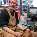 Doug Fitch and Hannah McAndrew making a jug for me